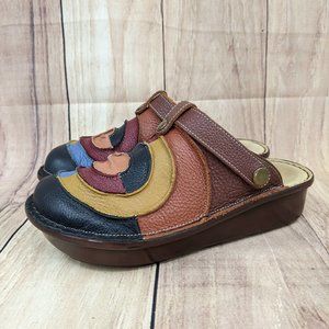 SPRING STEP Lollipop Clogs Slip On Leather Mules Multicolor Swirl Full Grain Sz8